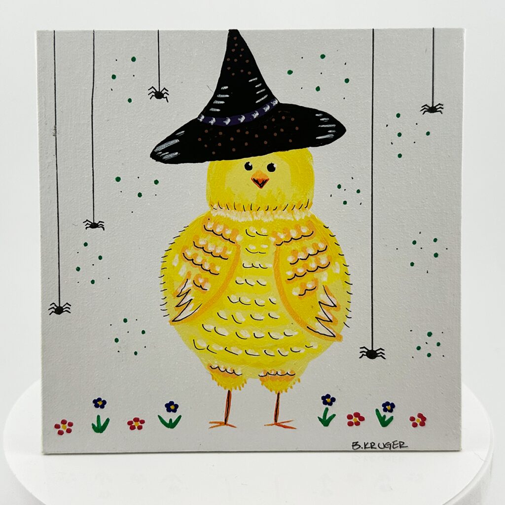 Chick or Treat: Halloween Witch Chick Art by Brittany Kruger